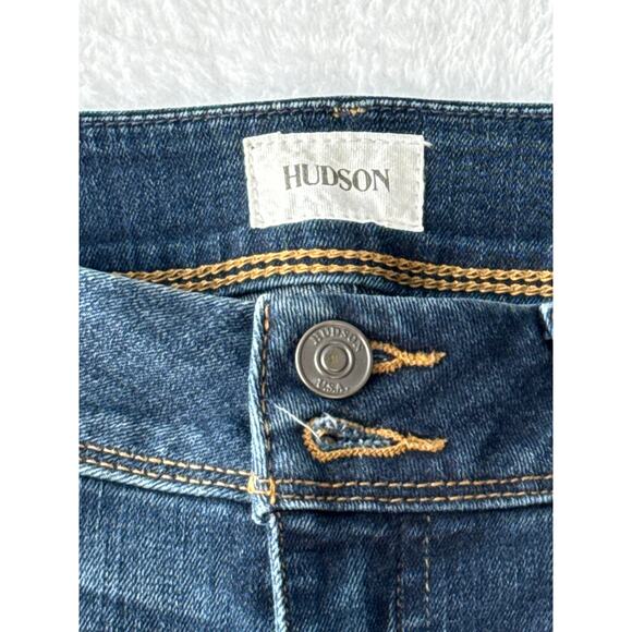 Hudson Signature Bootcut Jeans Womens Size 27 Dark Blue Denim Flap Pockets - Picture 3 of 9